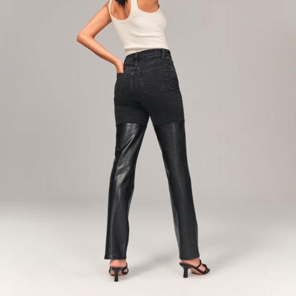 A&F Vintage Comfort Stretch Mixed Fabric Ultra High Rise 90s Straight Jean 31/12 - Picture 1 of 16